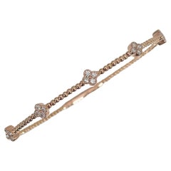 14K Roségold .32 CTW Diamant-Cluster Flex-Armreif