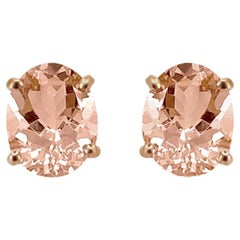 14K Rose Gold 3.34cts Morganite Earring. Style# TS1332MOE