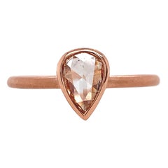 Used 14K Rose Gold .39ct Champagne Diamond Ring