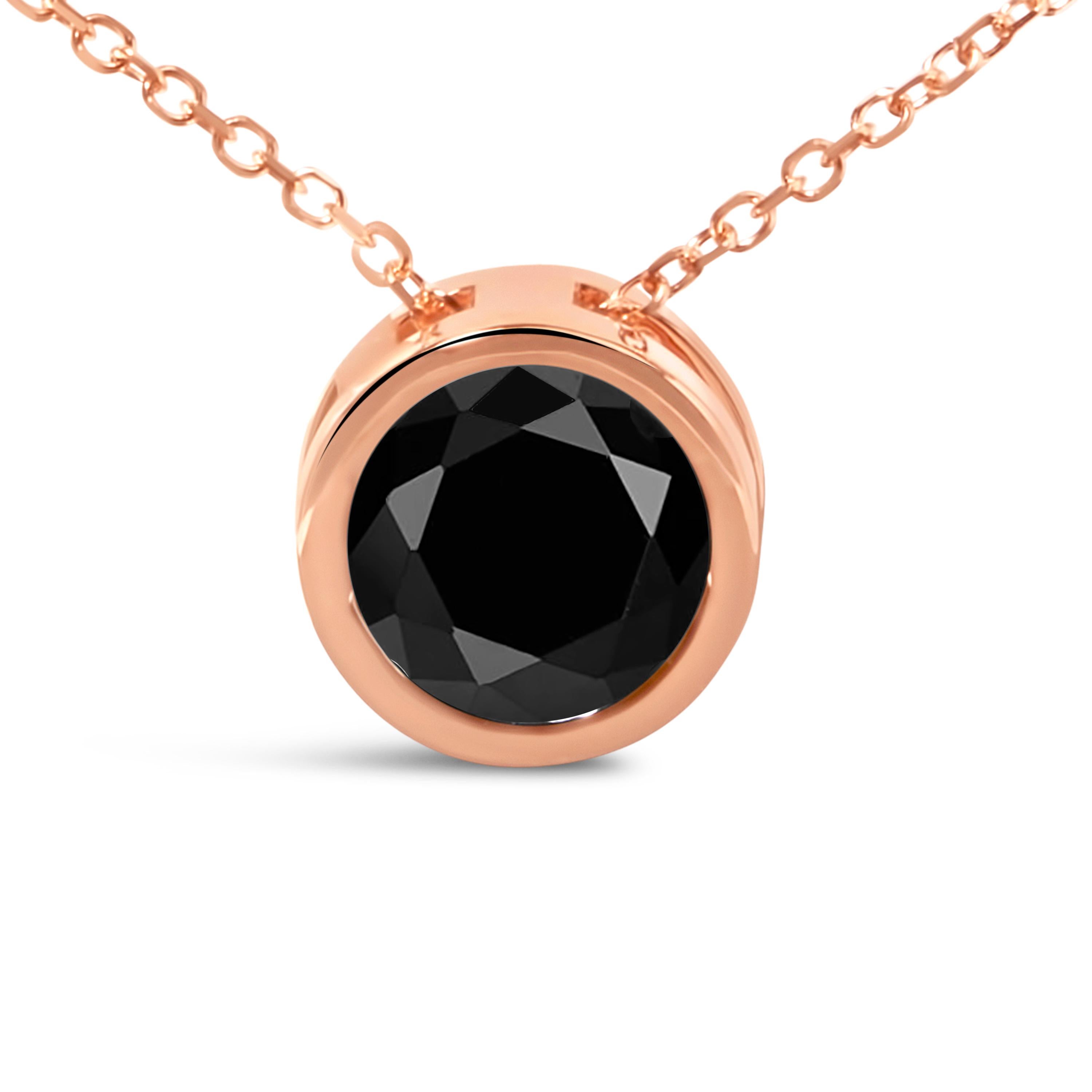 Immerse yourself in the opulence of sophistication with this exquisite necklace, where a 4 carat treated black diamond, of natural origin, takes center stage. Its deep, opaque hue, enriched through careful treatment, contrasts stunningly against the