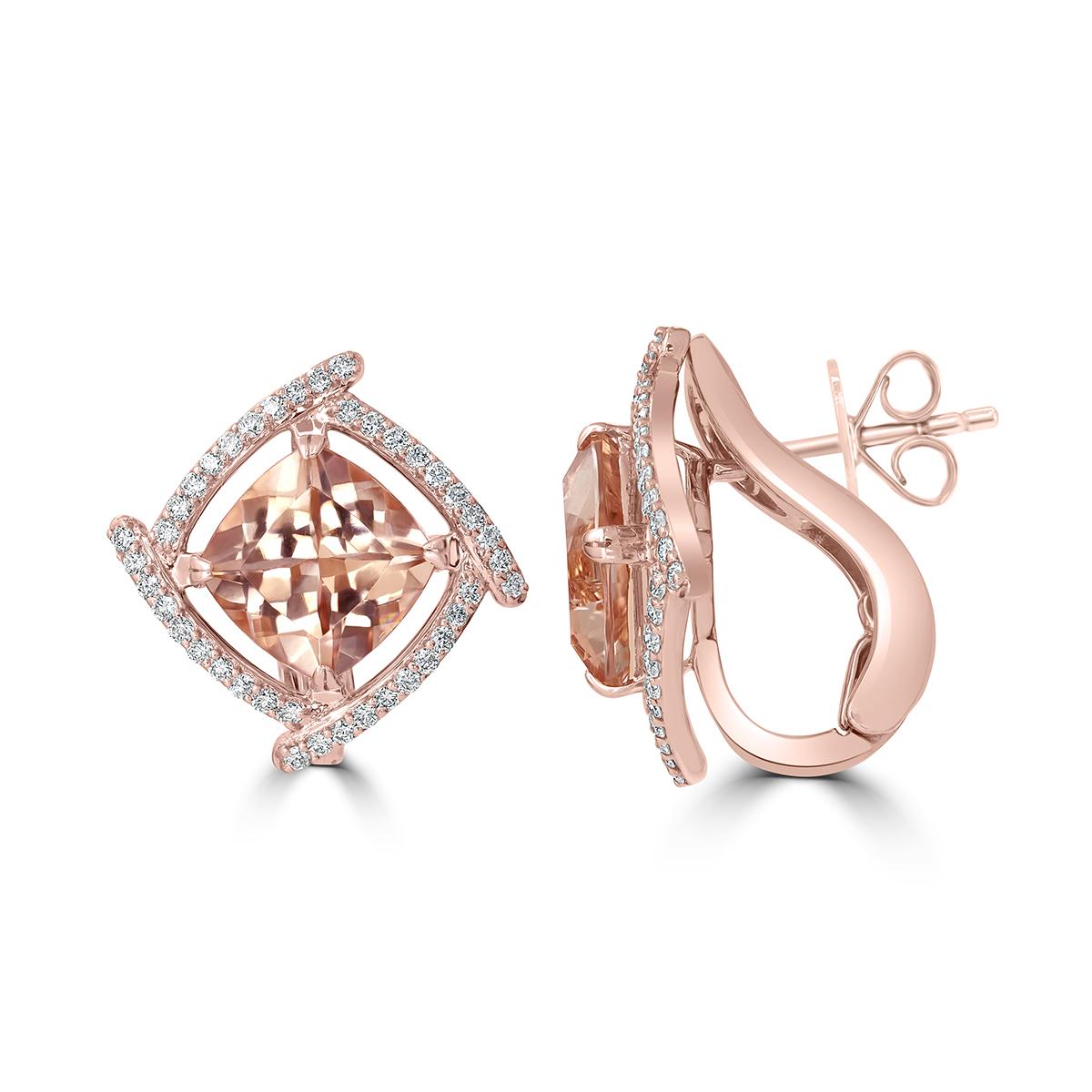 This Beautiful Stud Earring Crafted In 14K Rose Gold Featuring 8mm Cushion Shaped Morganite Gemstones With Diamonds. Its Trendy Look is Perfect Fit for Outings and Day to Day wearing. 


Style# E4679MO
Morganite: Cushion 8mm 4.11cts
Diamonds: 80pcs