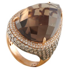 14K Rose Gold 4.18ct Diamond and Smokey Topaz Ring MF01-043026