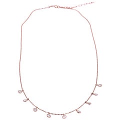 14 Karat Rose Gold .50 Carat Diamond Drops by the Yard Necklace