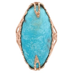 14K Rose Gold 6.59 carat Turquoise Ring size 6