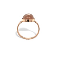14K Rose Gold 7.22 carat Oval Cabochon Cut Oregon Sunstone Ring size 6.75
