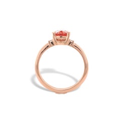 14K Rose Gold .96ct Oregon Sunstone and Diamond Ring size 7.75