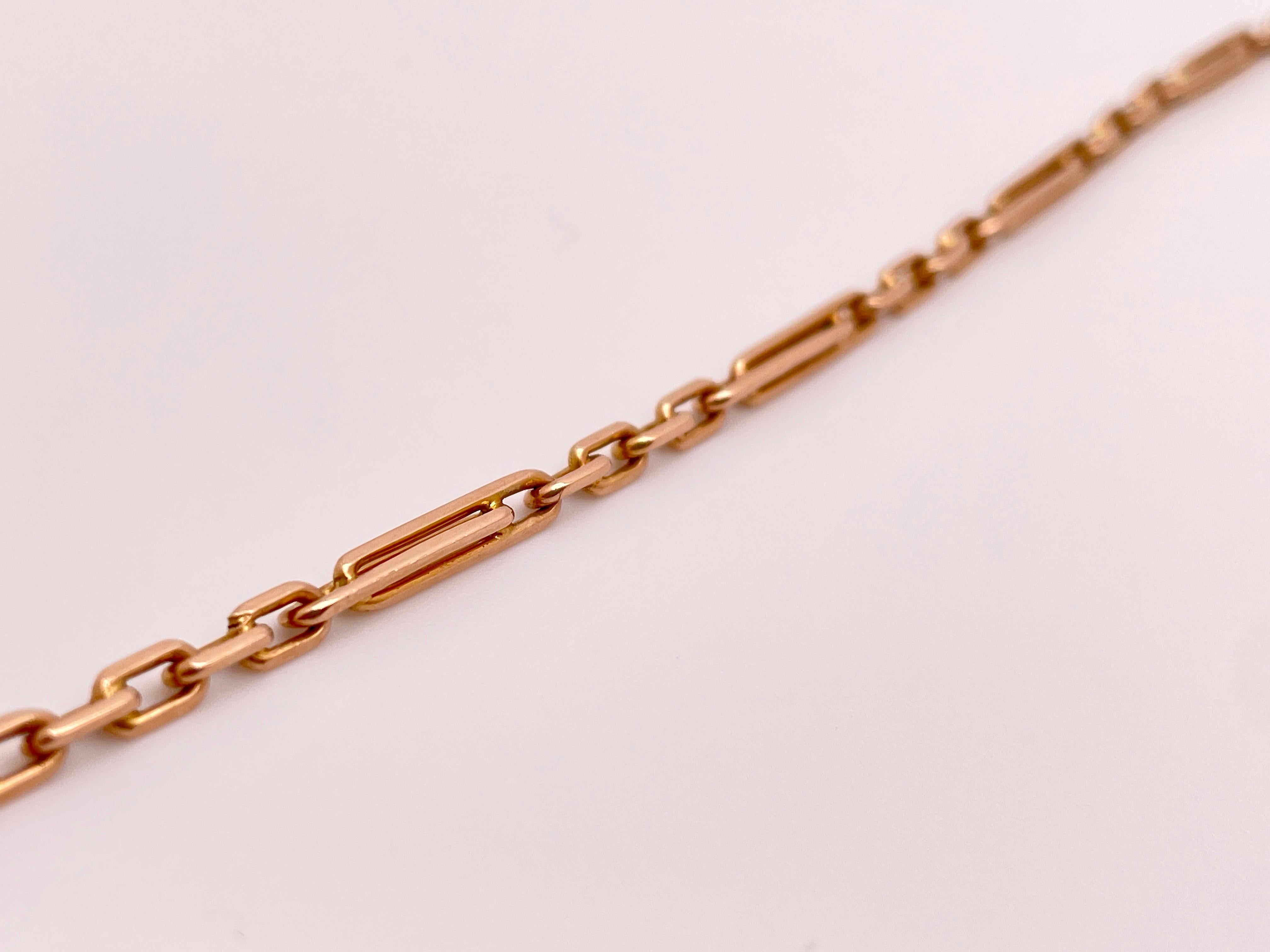 14K Rose Gold Link Halskette Armband im Angebot 12