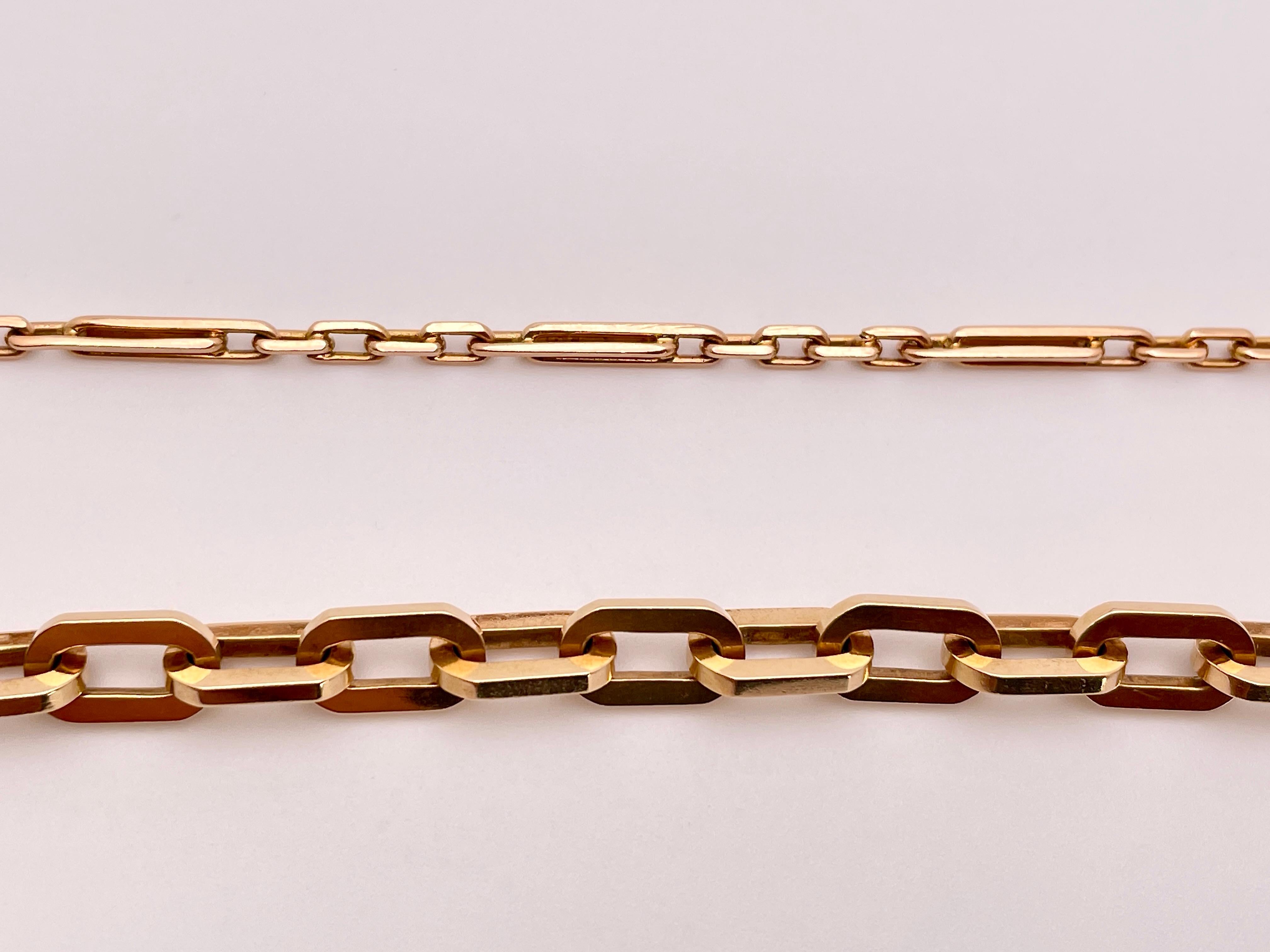 14K Rose Gold Link Necklace Bracelet For Sale 13