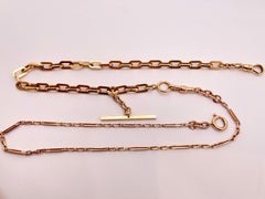 14K Rose Gold Link Necklace Bracelet