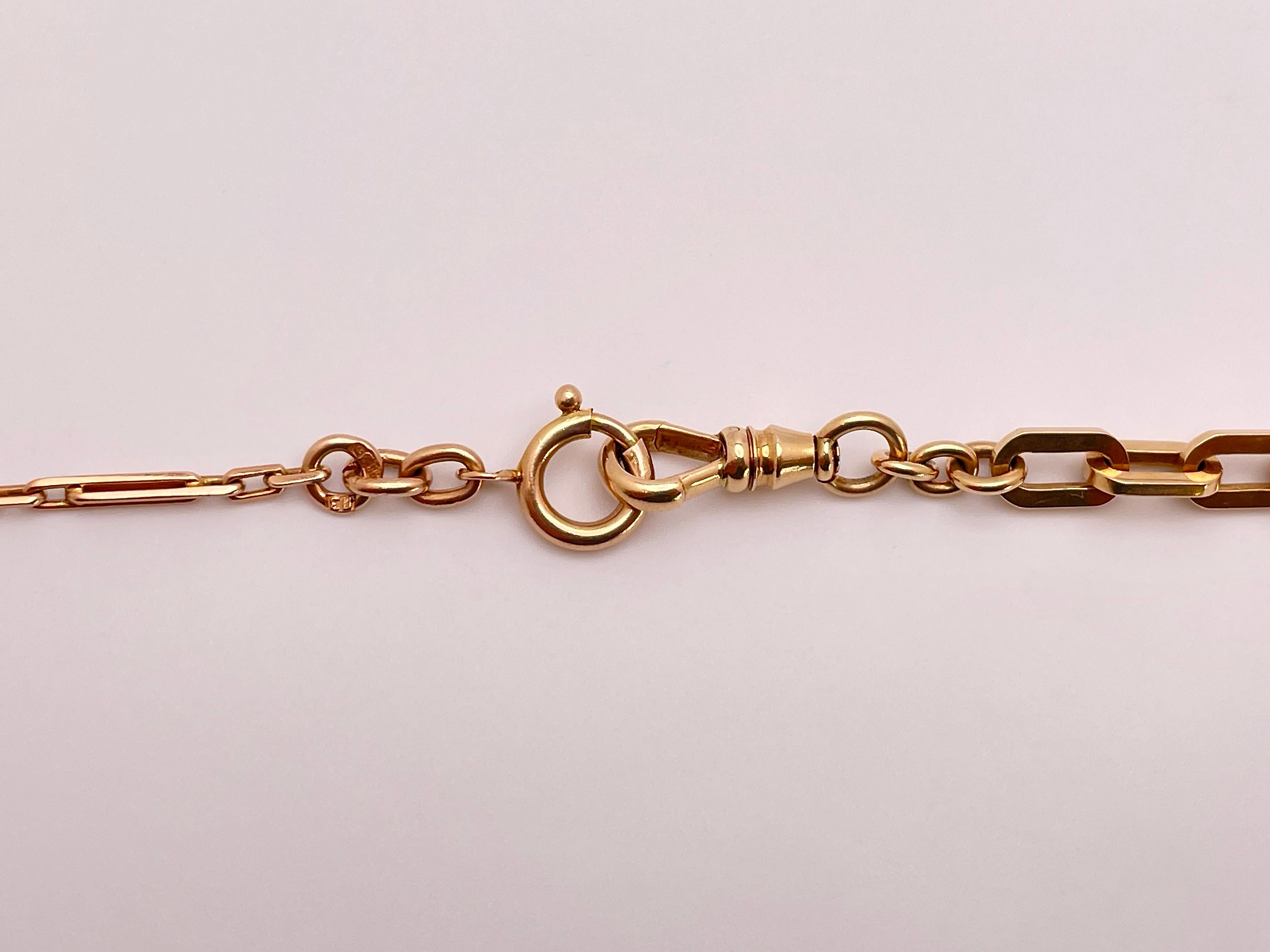 14K Rose Gold Link Necklace Bracelet For Sale 5