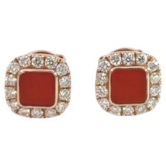 14K Roségold & Achatstein-Ohrstecker