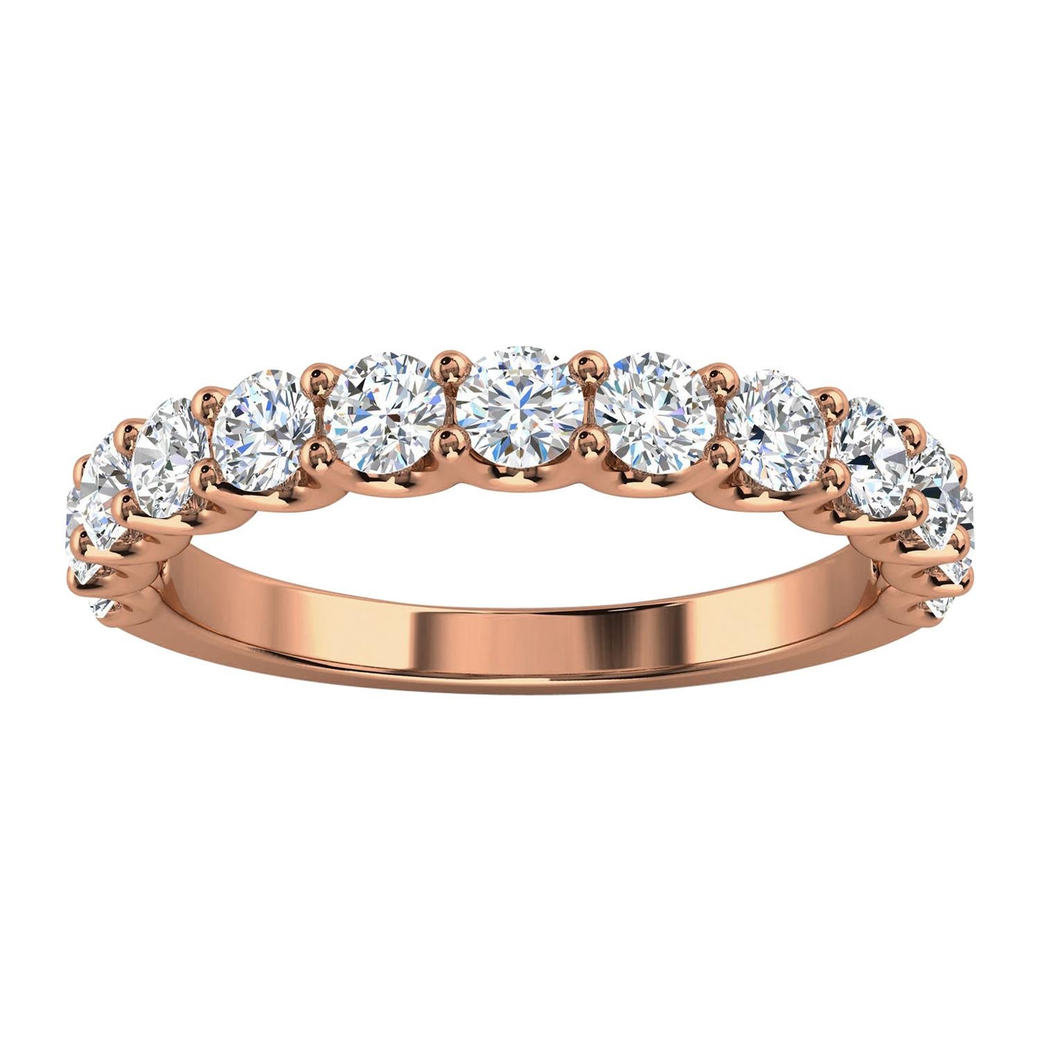 14k Rose Gold Alina "U" Shape Diamond Ring '4/5 Ct. Tw' For Sale