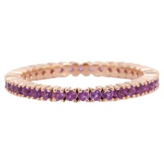 Fascia di eternità impilabile con ametista in oro rosa 14K