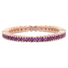 14K Rose Gold Amethyst Stackable Eternity Band