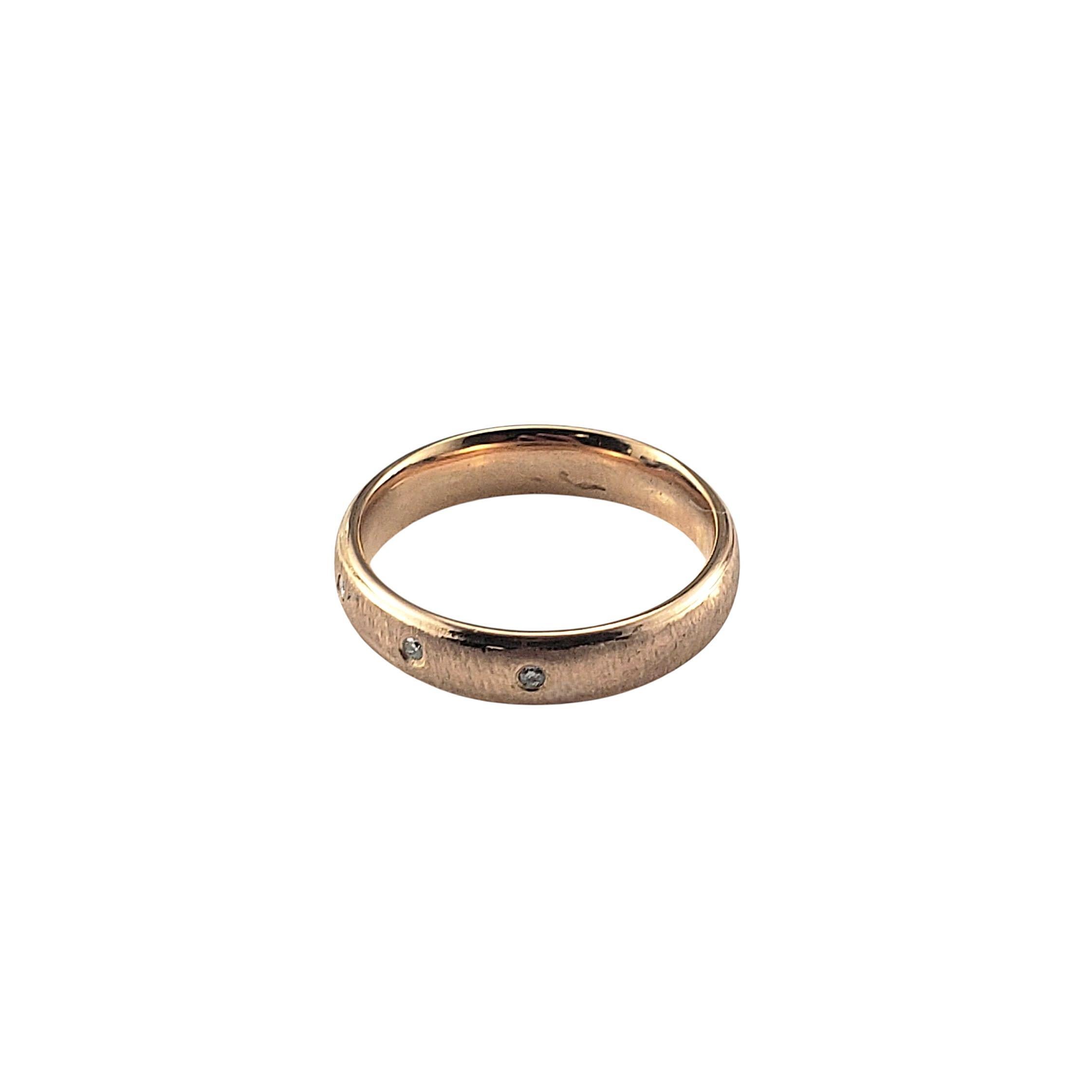 Contemporaneo Anello a fascia in oro rosa 14K e diamanti misura 6 #23054 in vendita