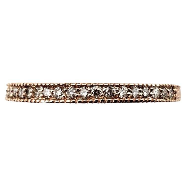 14K Rose Gold and Diamond Band Ring Size 9 #15981 For Sale