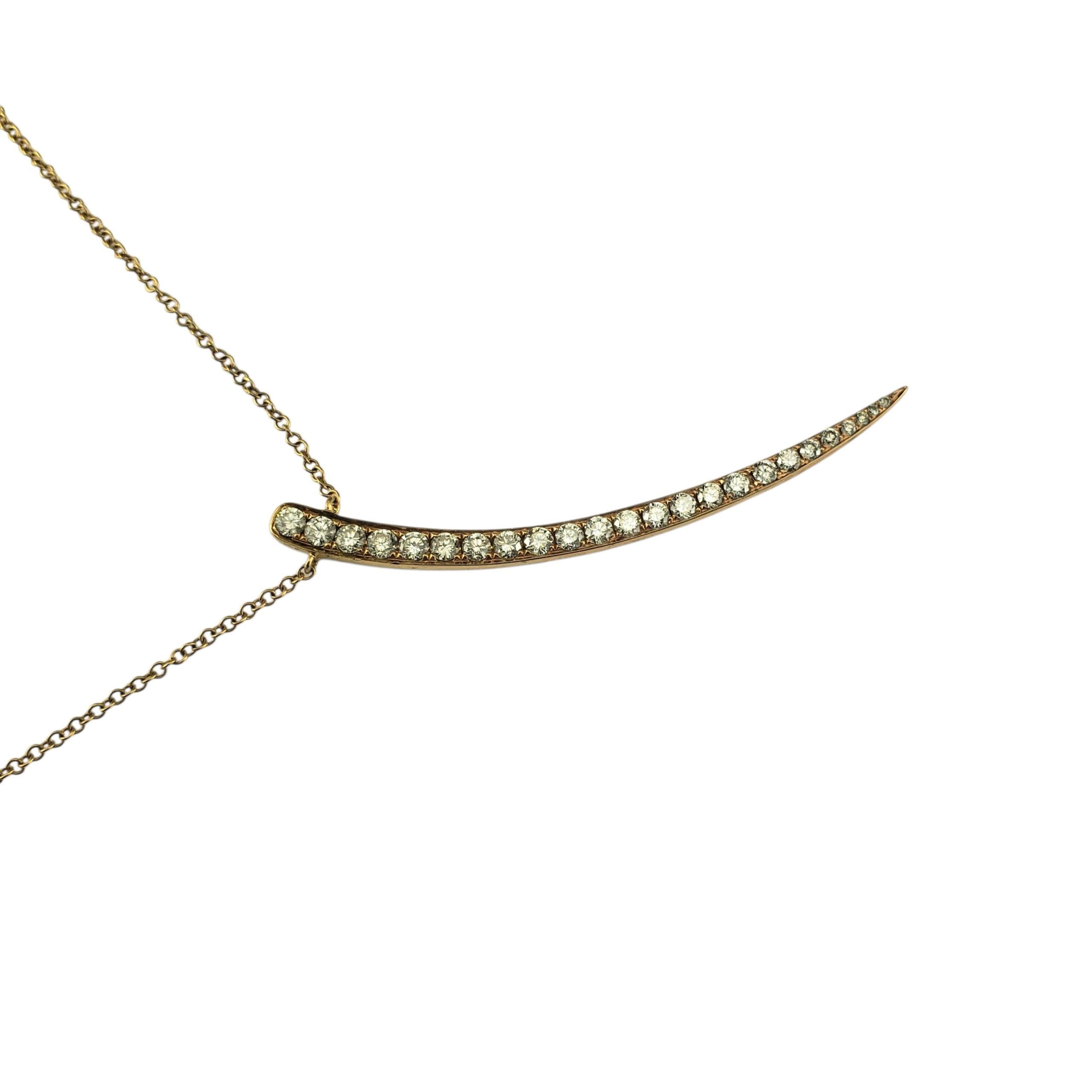 Collar colgante de perno de oro rosa de 14 quilates y diamantes #22955 Corte brillante en venta