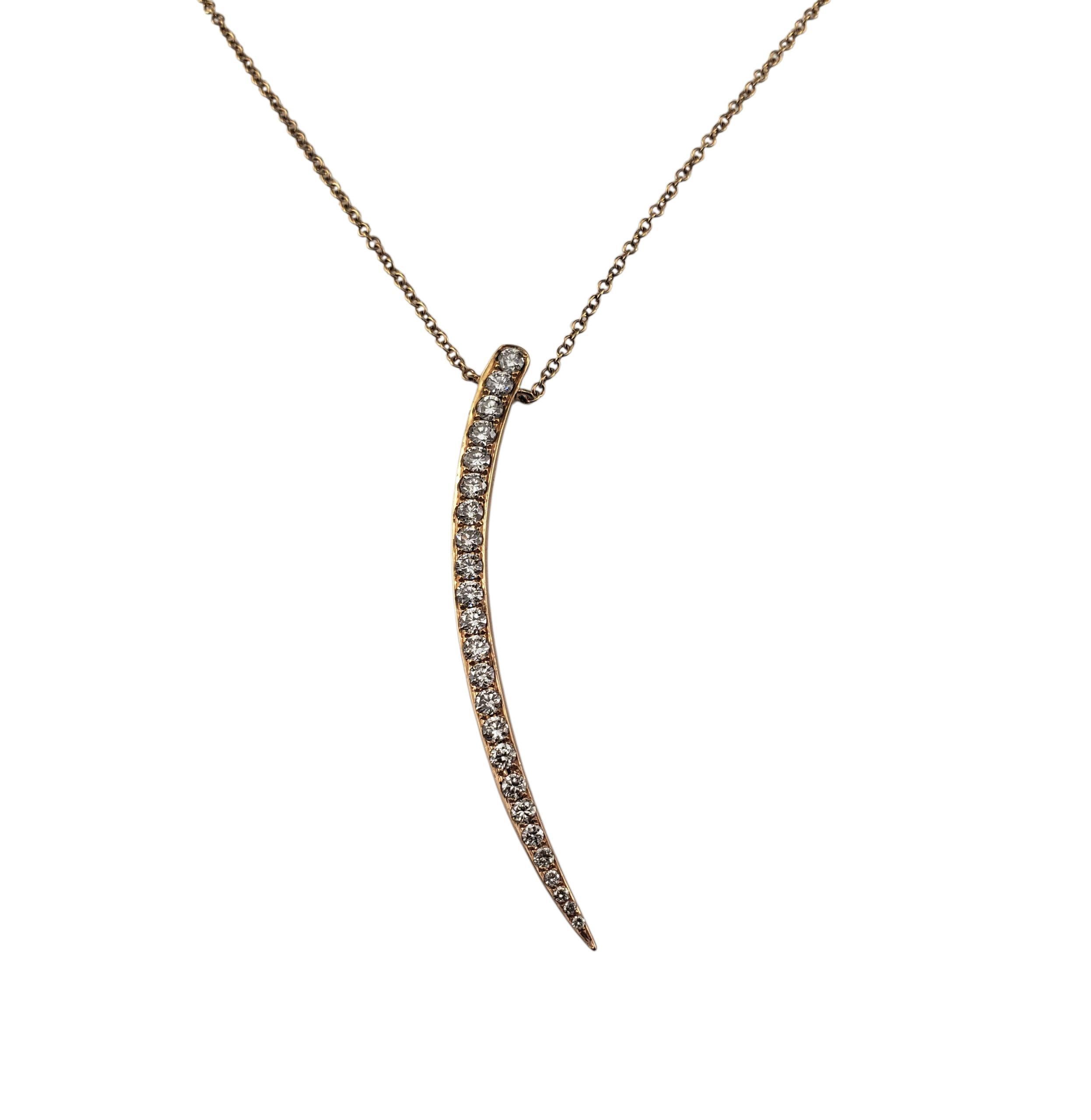 Collar colgante de perno de oro rosa de 14 quilates y diamantes #22955