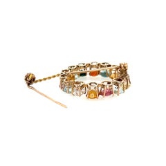 14K Rose Gold and Multi-Gemstone Brooch and Pin