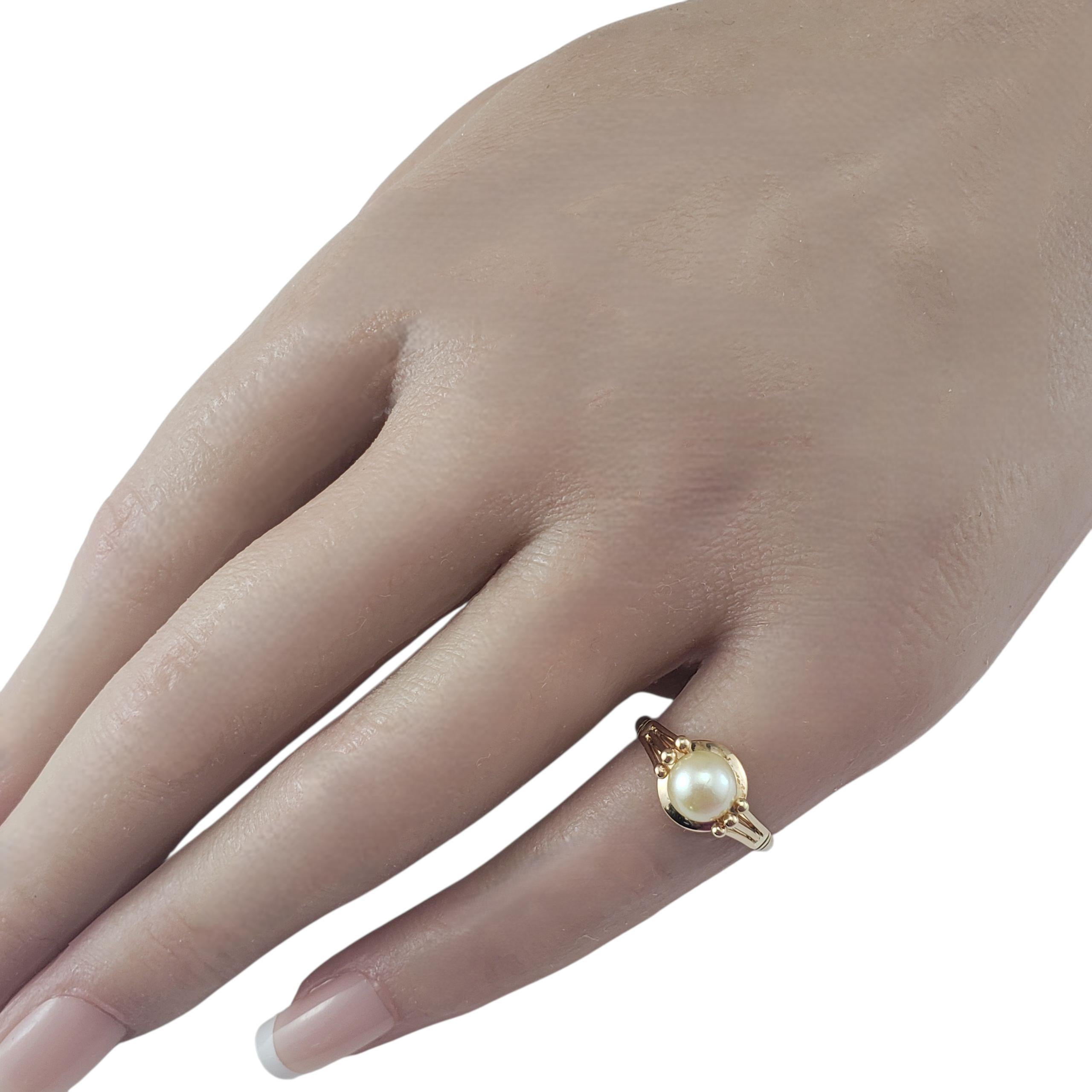 14K Rose Gold und Perle Ring Größe 5,5 #23392 Damen im Angebot