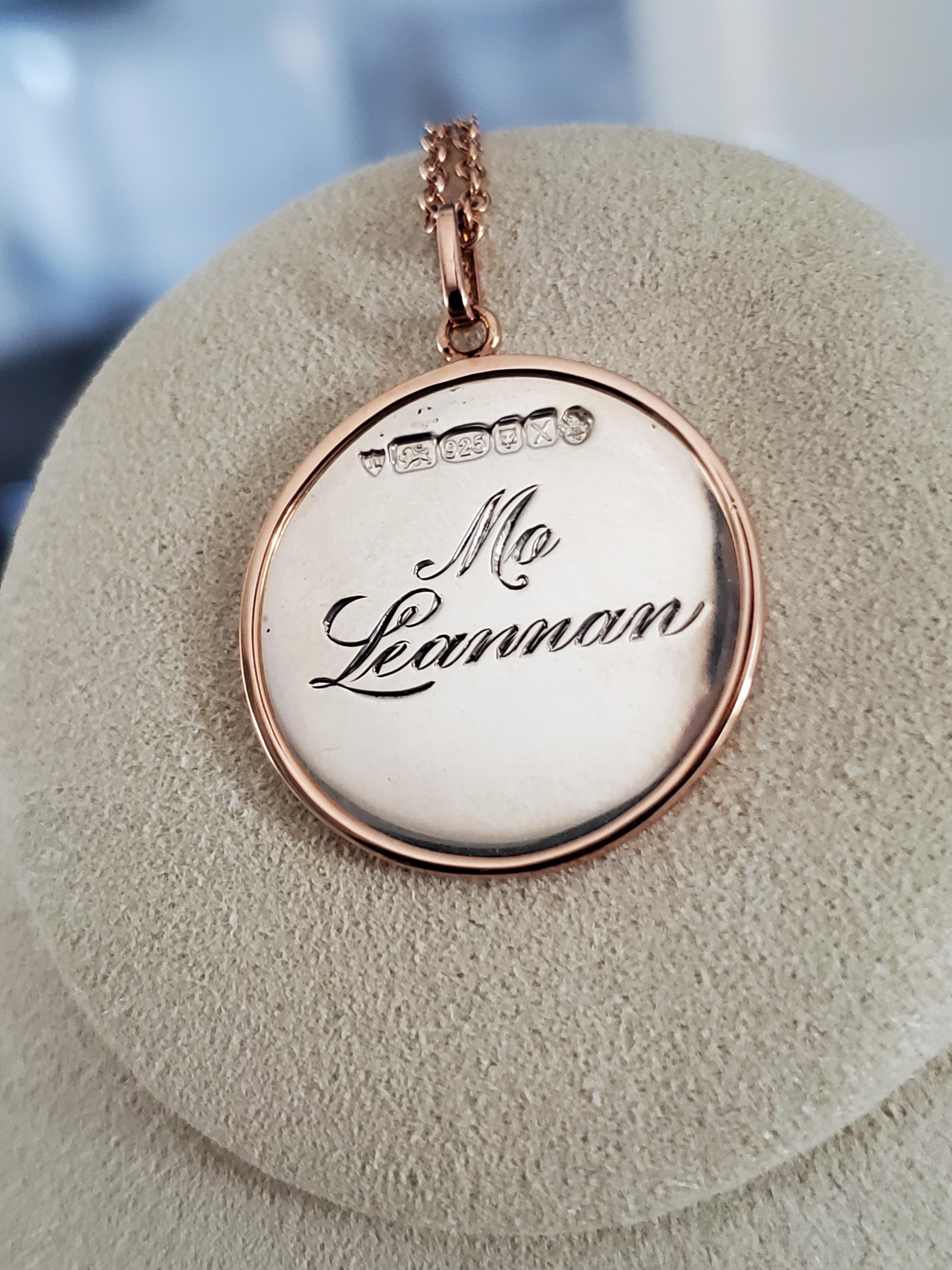 Femenino o masculino Amuleto de amor en oro rosa de 14 quilates y plata de ley en venta