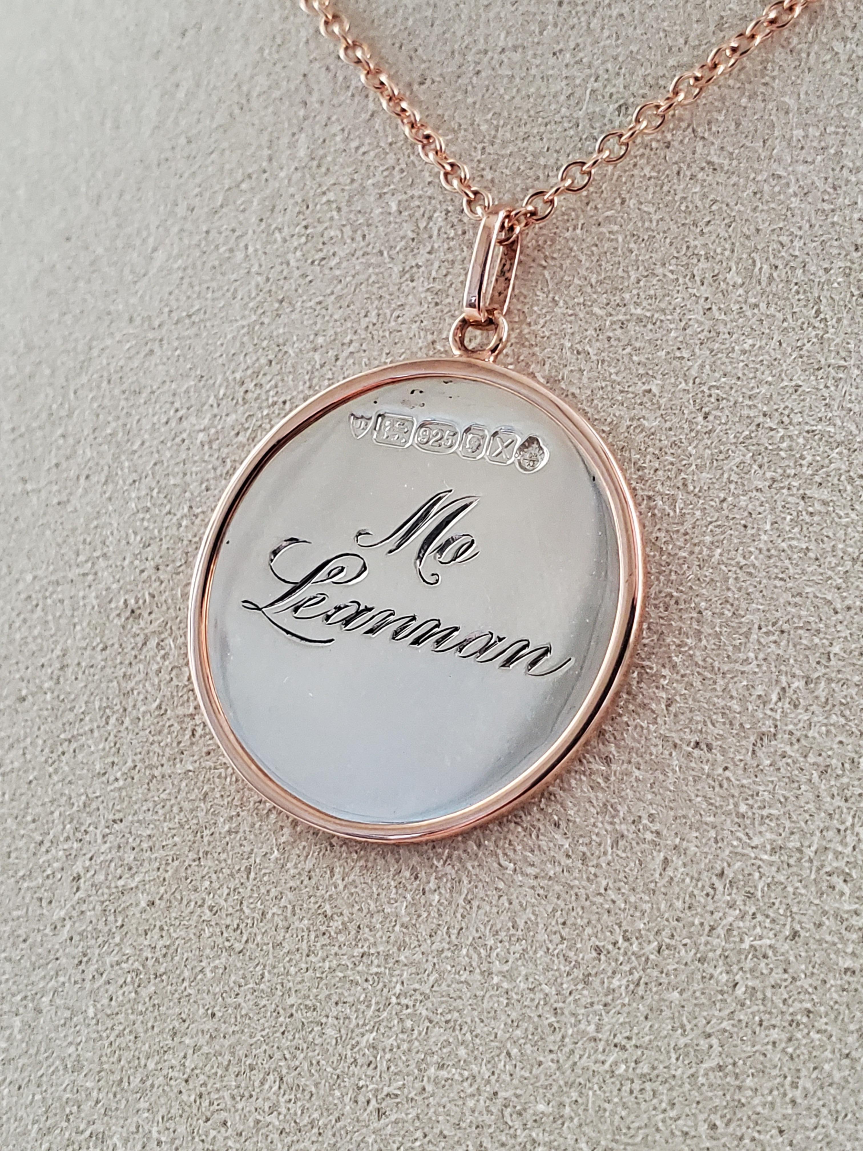 Amuleto de amor en oro rosa de 14 quilates y plata de ley en venta 1