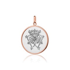 Jeton d'amour Luckenbooth en or rose 14K et argent sterling