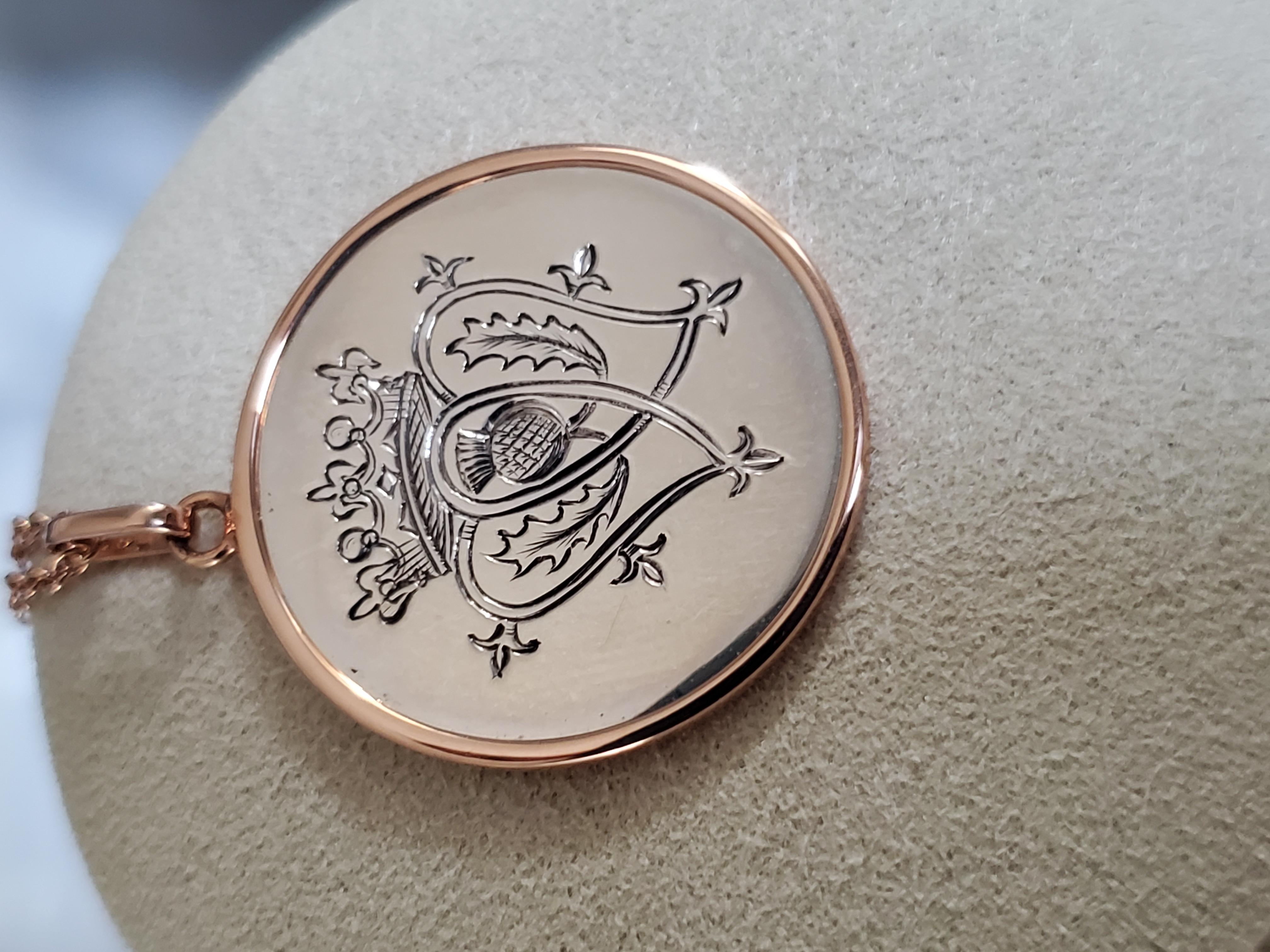 Gettone d'amore Luckenbooth in oro rosa 14 carati e argento massiccio In condizioni Nuovo in vendita a San Diego, CA
