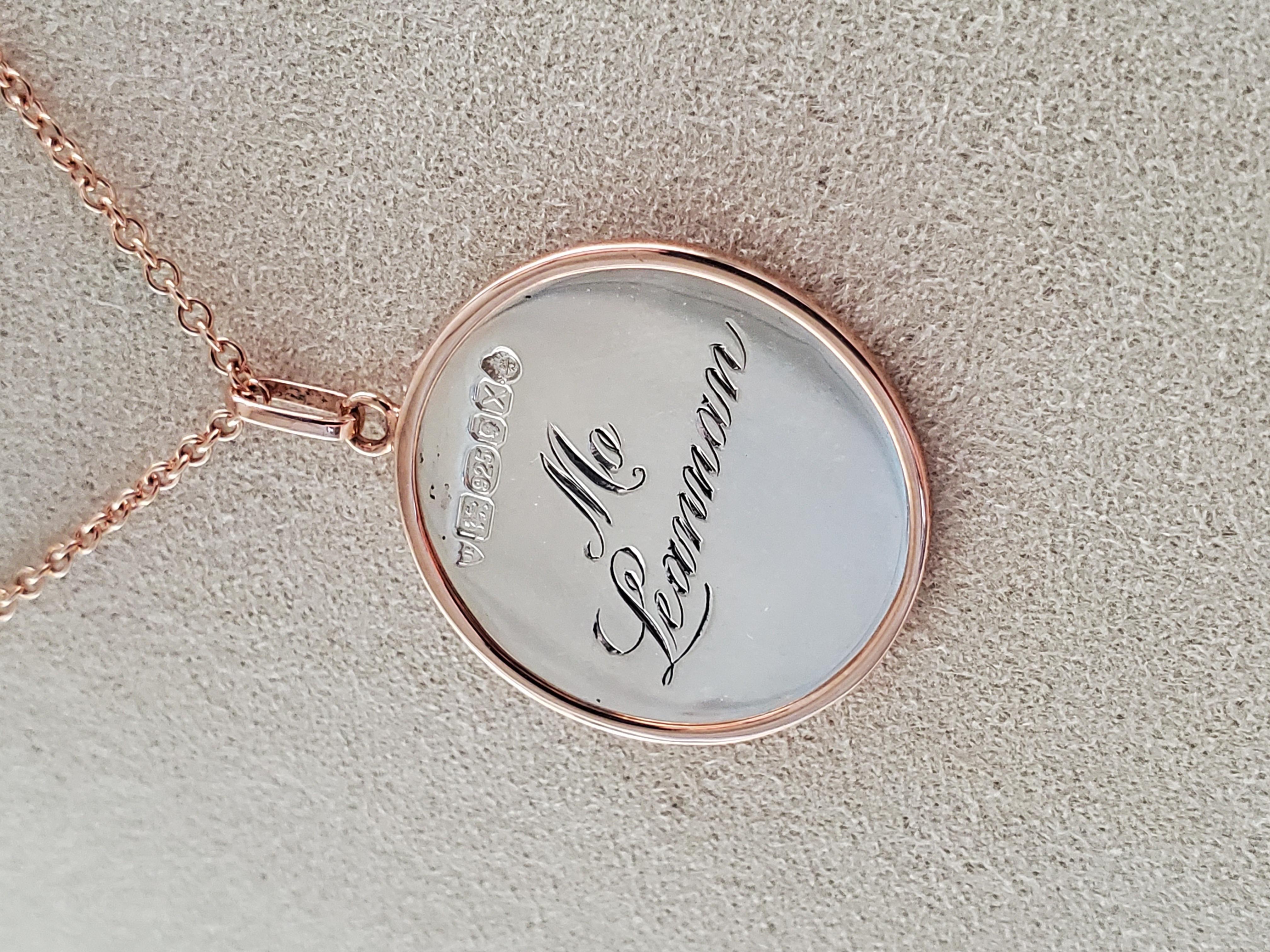 Gettone d'amore Luckenbooth in oro rosa 14 carati e argento massiccio in vendita 1