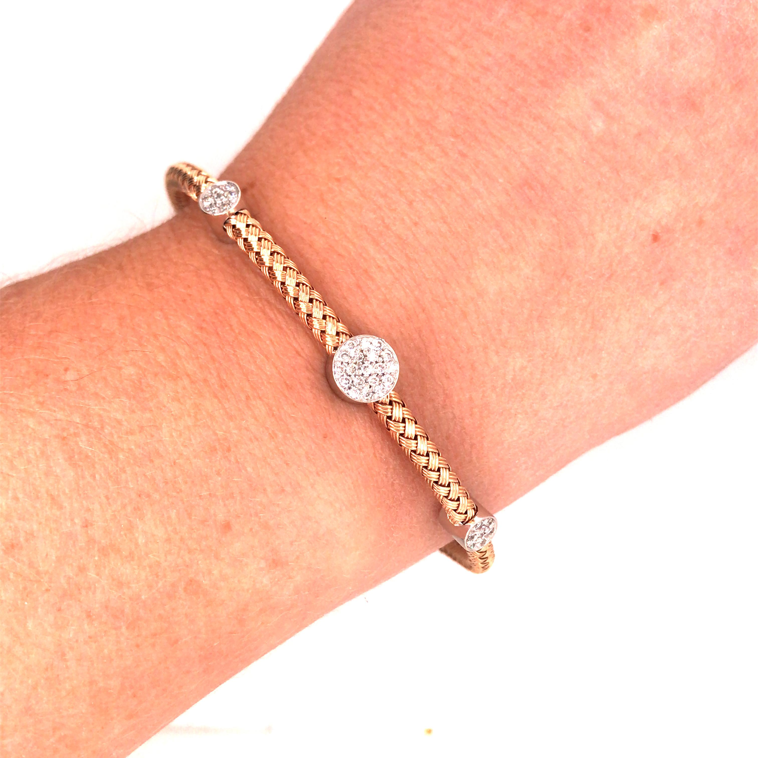 Station-Armband aus Roségold und Weißgold mit Diamanten 4