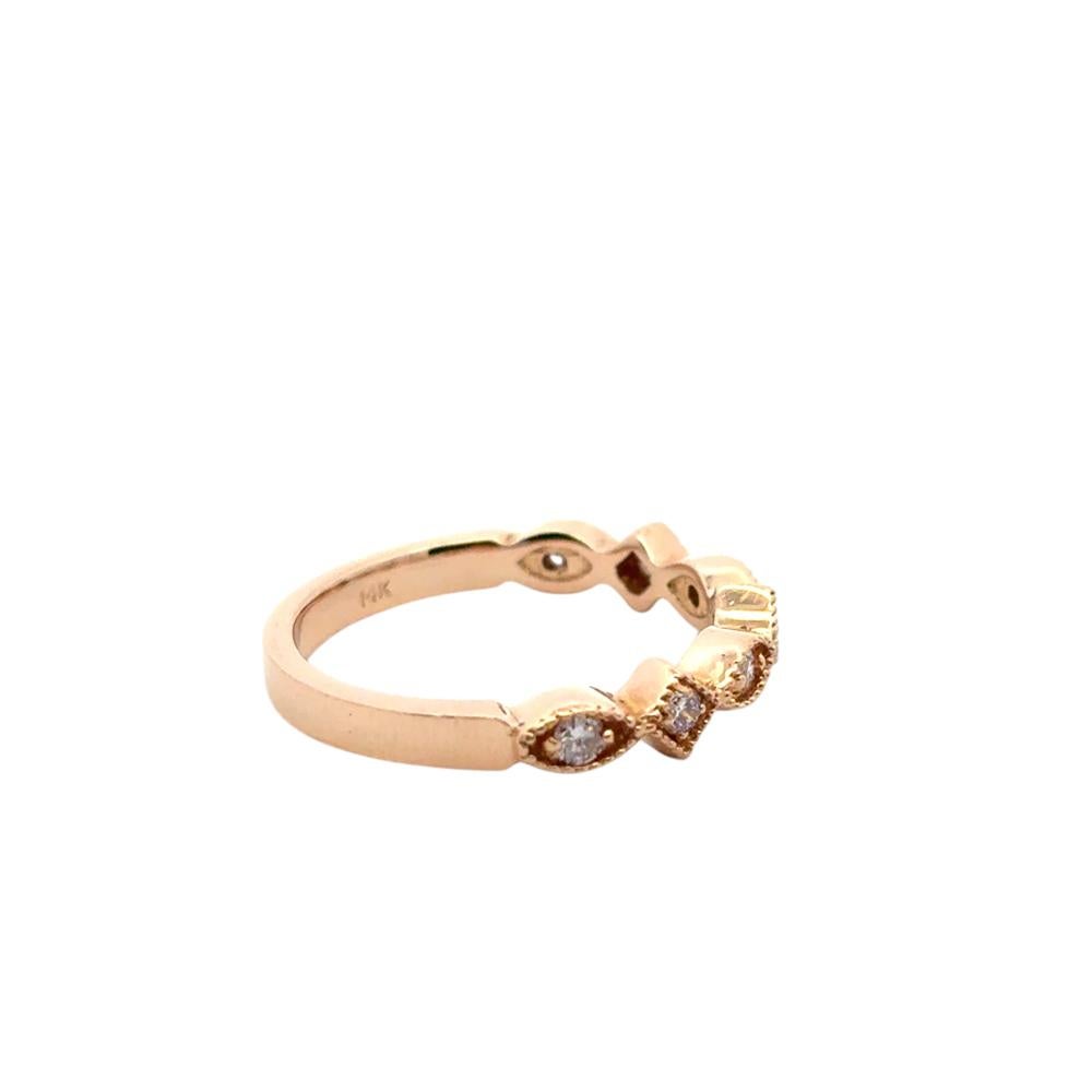 14k Rose Gold approx. 0.20ctw Diamond Stackable Ring For Sale 1