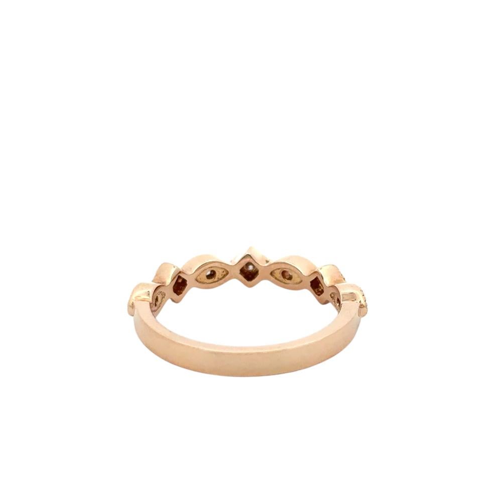 14k Rose Gold approx. 0.20ctw Diamond Stackable Ring For Sale 2
