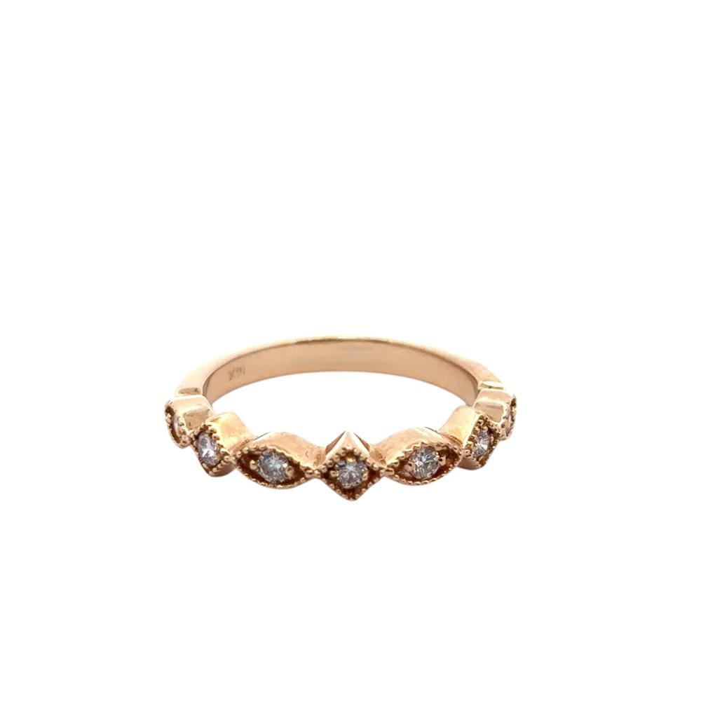 14k Rose Gold approx. 0.20ctw Diamond Stackable Ring For Sale 3