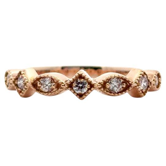 14k Rose Gold approx. 0.20ctw Diamond Stackable Ring