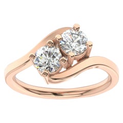 Bague Artemis en or rose 14 carats avec diamants (1 ct. tw)