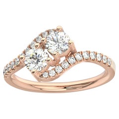 Artemis Micro Prong Diamantring aus 18 Karat Roségold '1 Ct. tw'