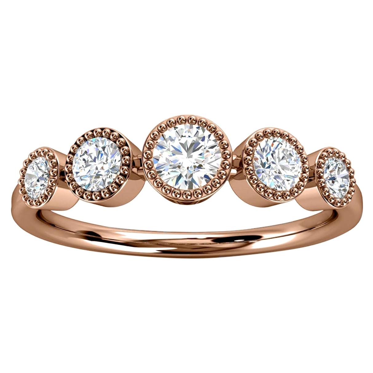 For Sale:  14K Rose Gold Augusta Bezel Milgrain Diamond Ring '2/5 ct. tw'