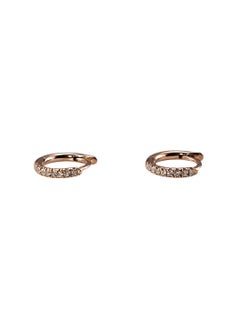 Orecchini a cerchio con diamanti per bambini in oro rosa 14K #24417