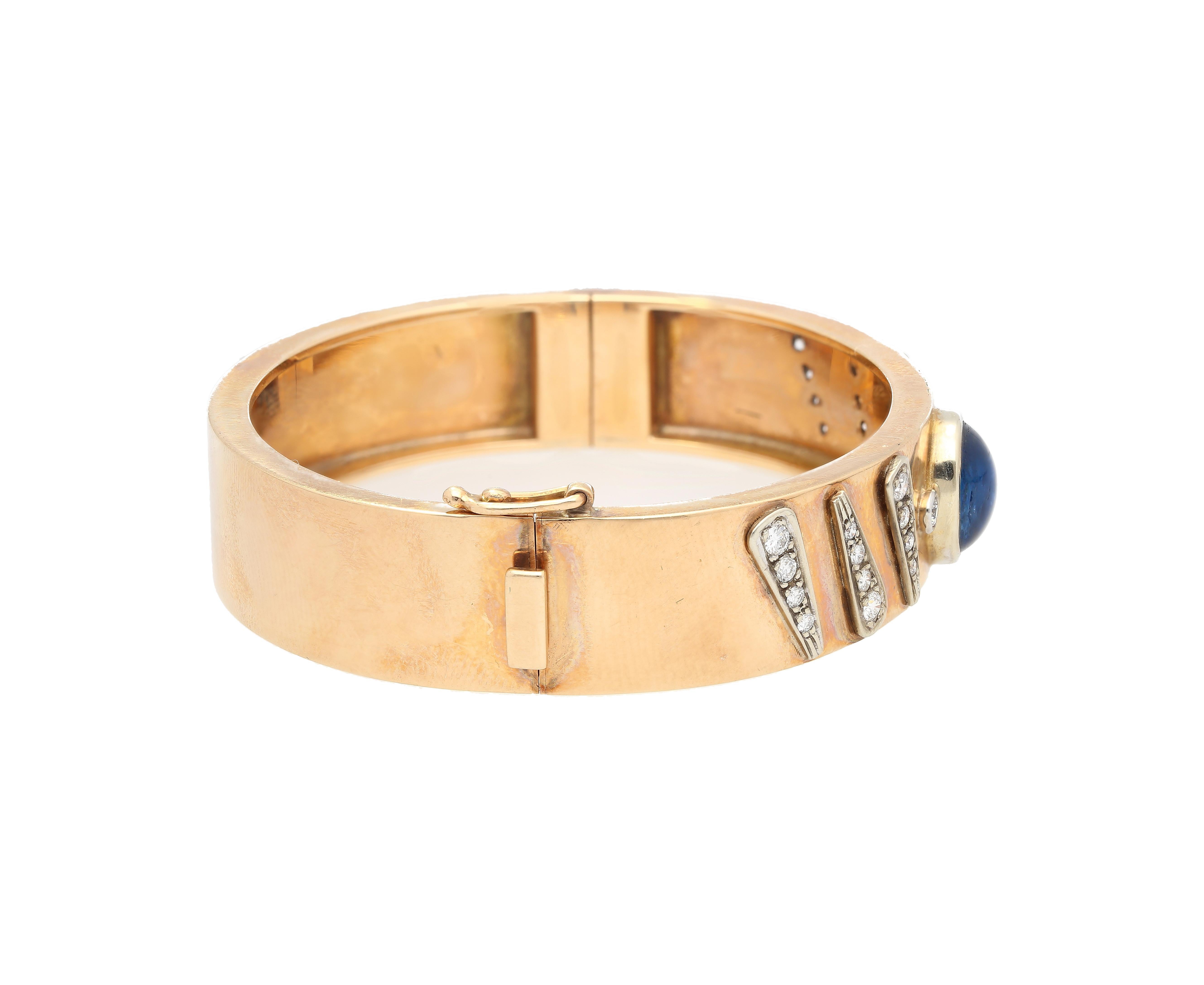 Bracciale con zaffiri e diamanti in oro rosa 14K firmato Backrach In condizioni Nuovo in vendita a Miami, FL