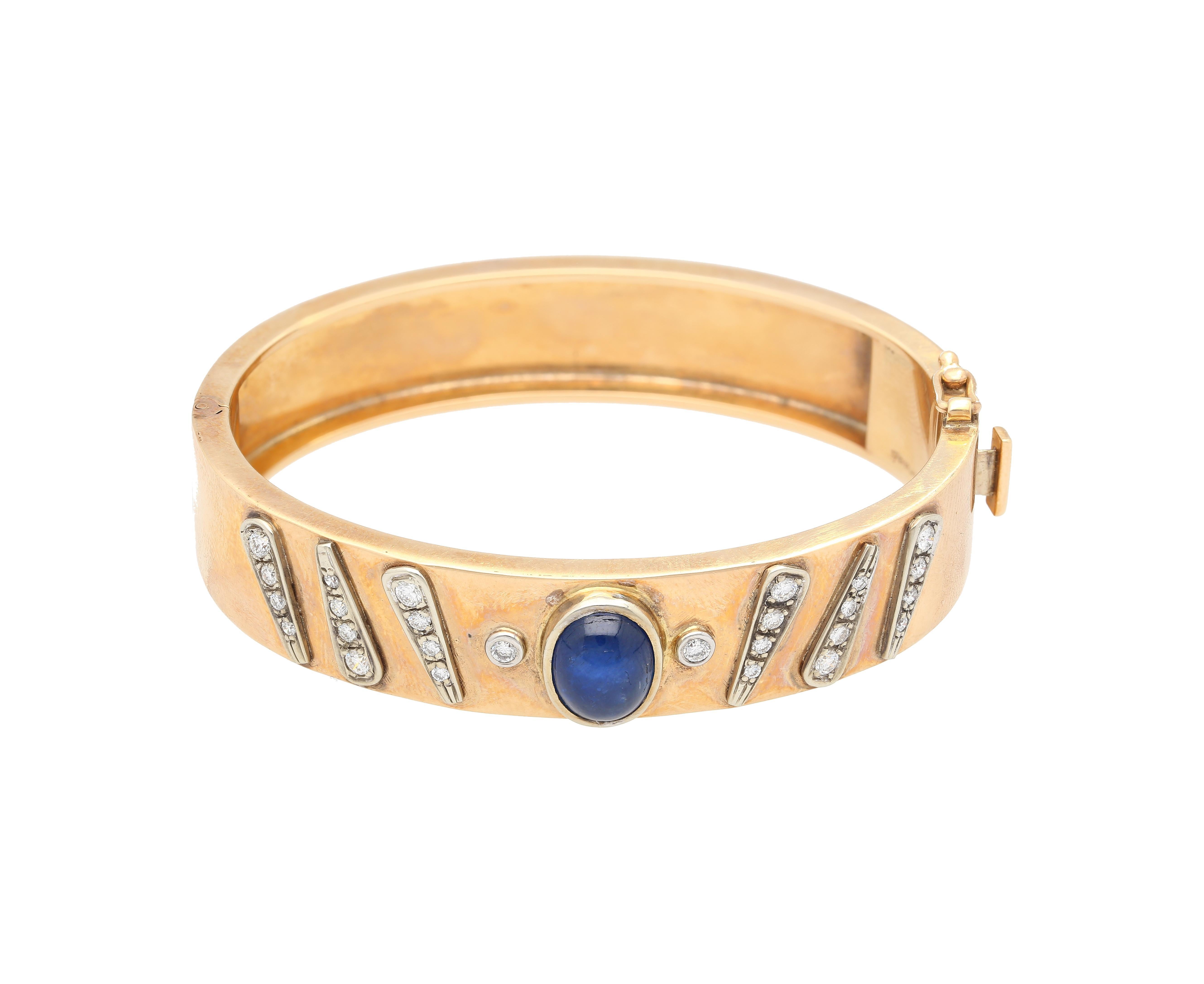 da uomo o donna Bracciale con zaffiri e diamanti in oro rosa 14K firmato Backrach in vendita