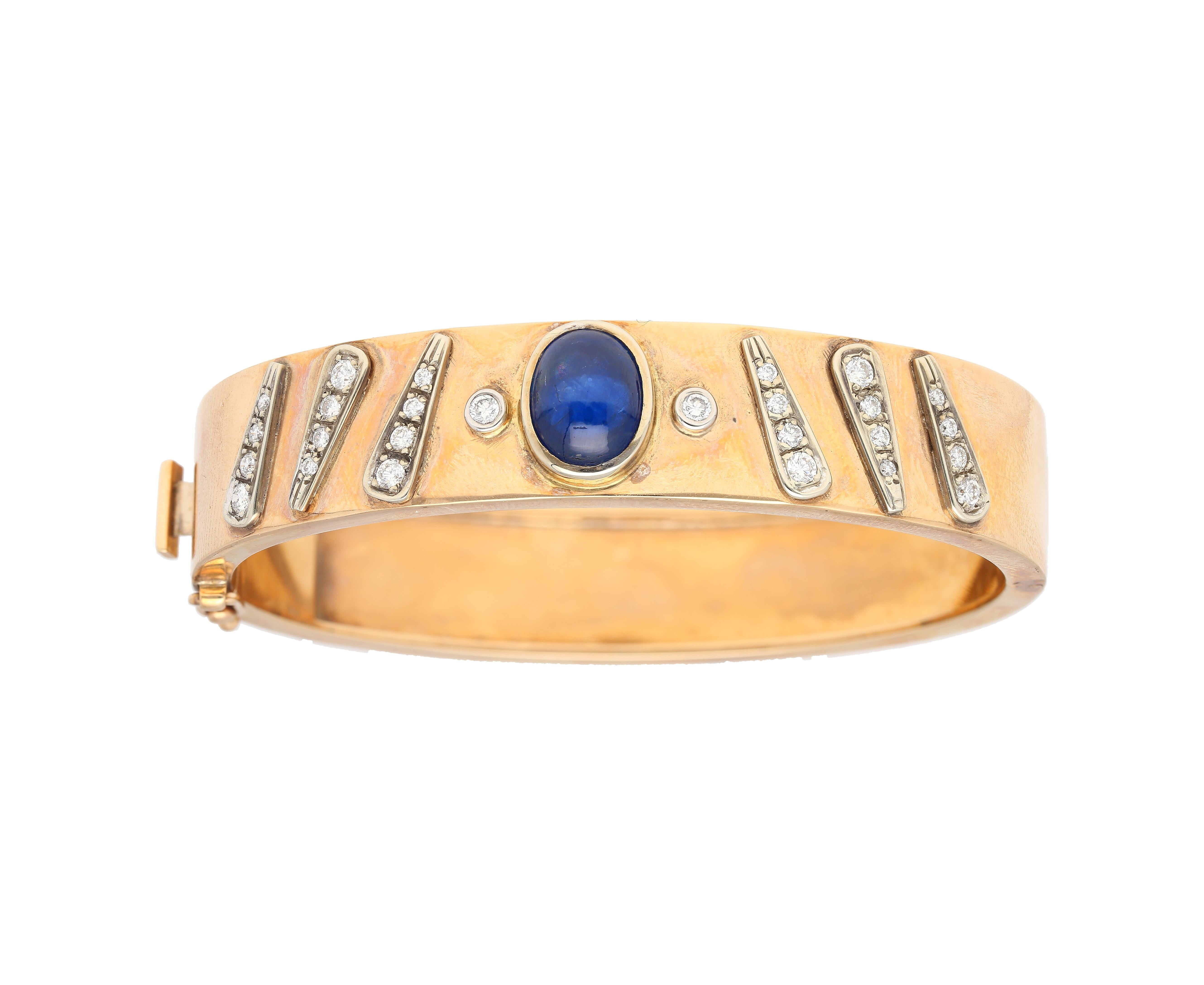 Bracciale con zaffiri e diamanti in oro rosa 14K firmato Backrach in vendita 2