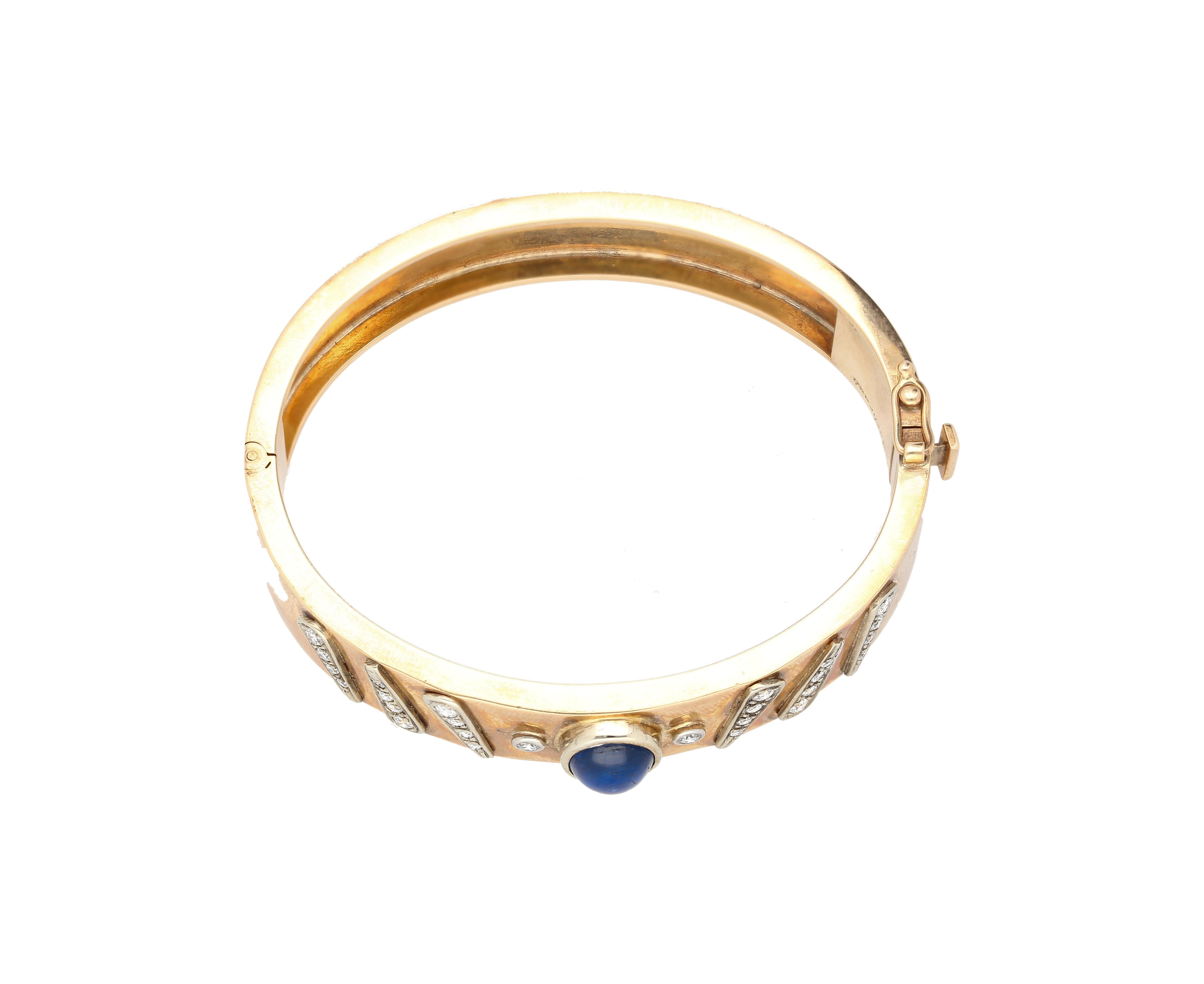 Bracciale con zaffiri e diamanti in oro rosa 14K firmato Backrach in vendita 3