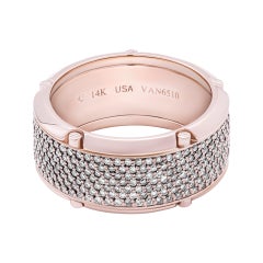 14K Rose Gold Band with Champagne Diamonds