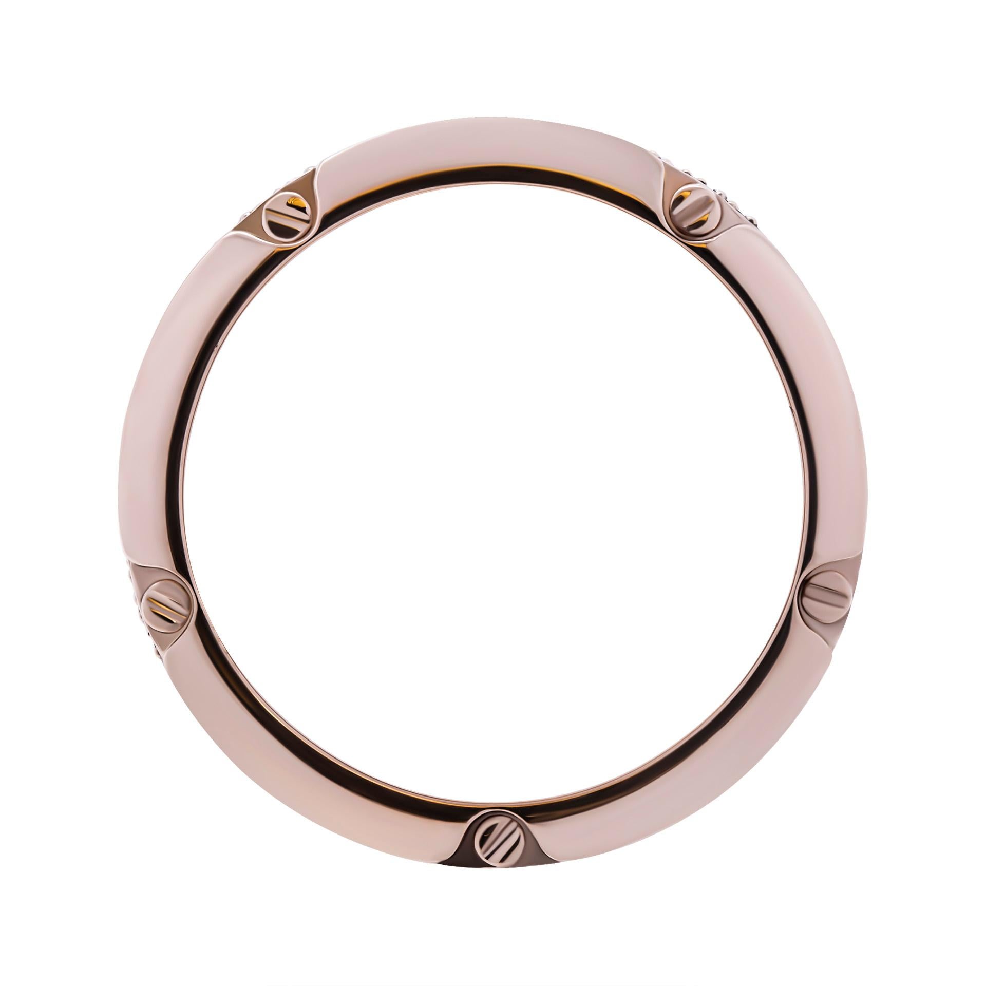 Modern 14K Rose Gold Band with Champagne Diamonds For Sale