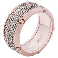 14K Rose Gold Band with Champagne Diamonds