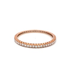 14K Rose Gold Bangle Bracelet with 8.5 Carat Round Diamonds Size 7