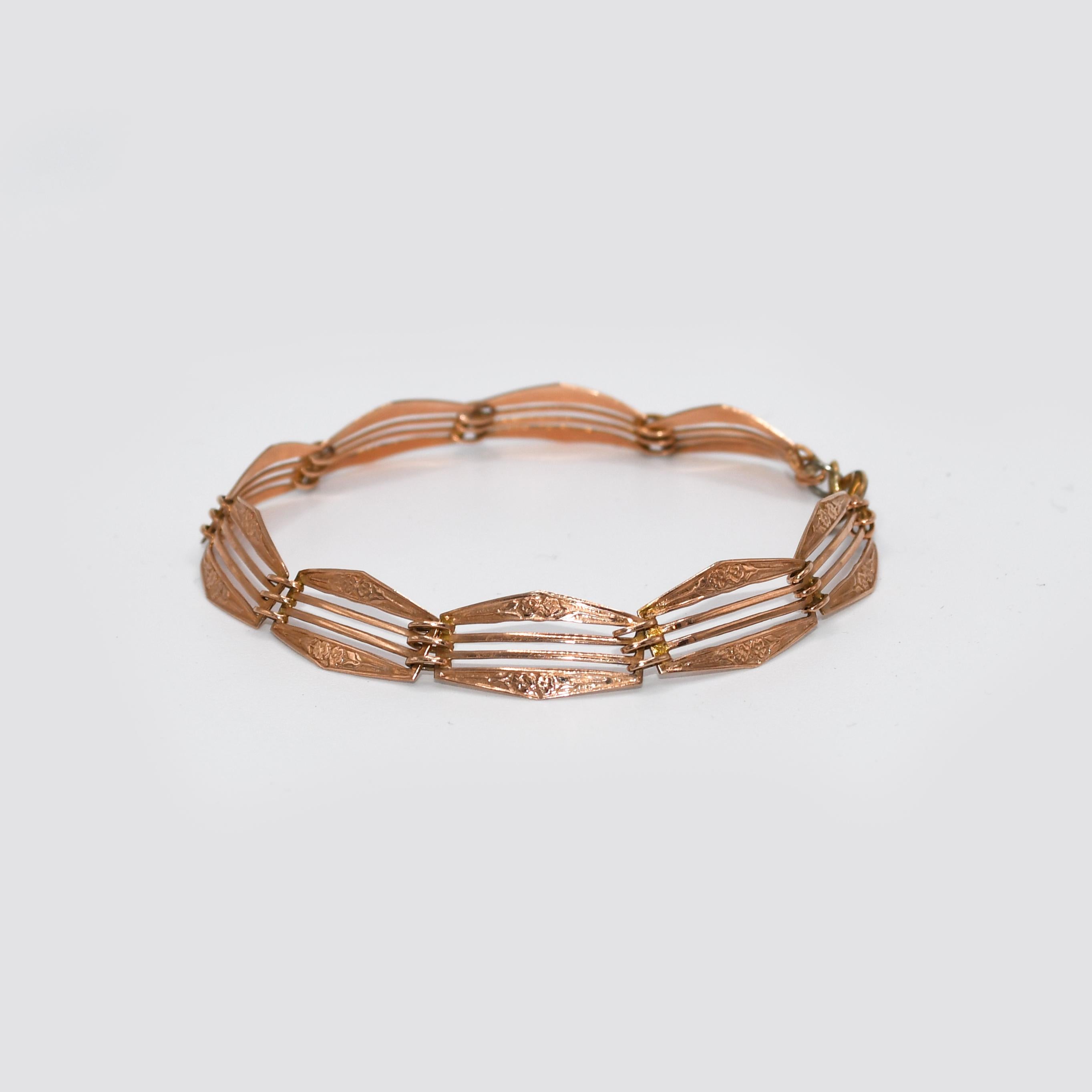 Women's or Men's 14k Rose Gold Bracelet, 6.5gr For Sale