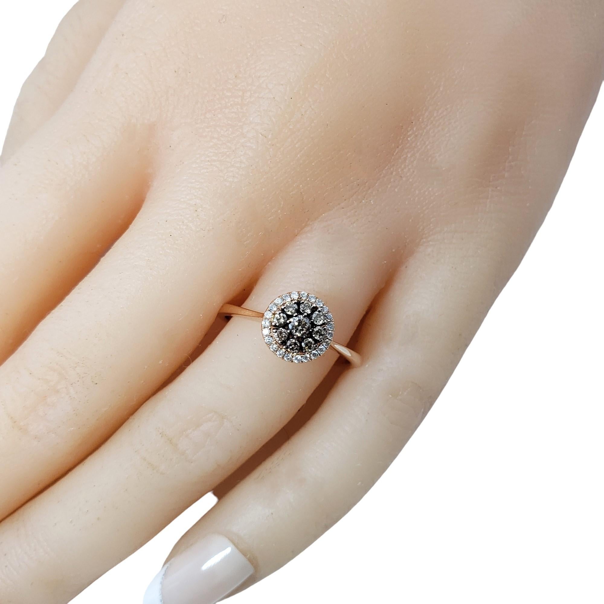 Anello in oro rosa 14K con diamanti bianchi e champagne misura 7-7,25  #15968 in vendita 3