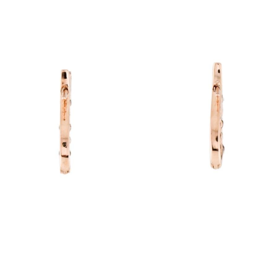Rose Cut 14k Rose Gold Champagne Diamond Gorgeous Earrings For Sale
