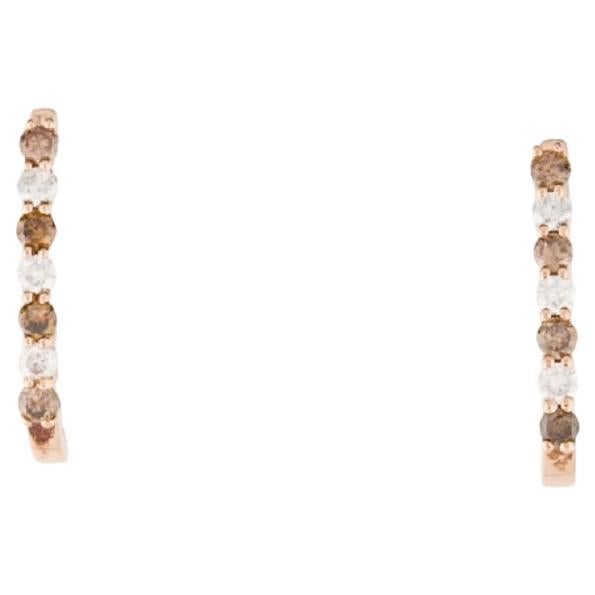14k Rose Gold Champagne Diamond Gorgeous Earrings For Sale